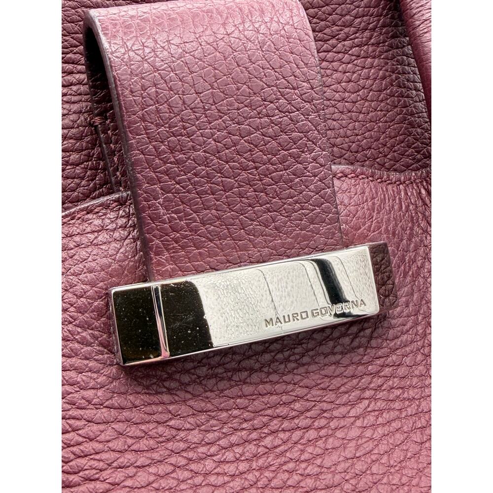 $1400 MSRP MAURO GOVERNA Dolcecalf Top Handle Satchel Bordeaux Detachable Strap - Picture 2 of 14